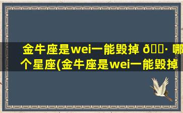 金牛座是wei一
能毁掉 🌷 哪个星座(金牛座是wei一
能毁掉哪个星座的女生)